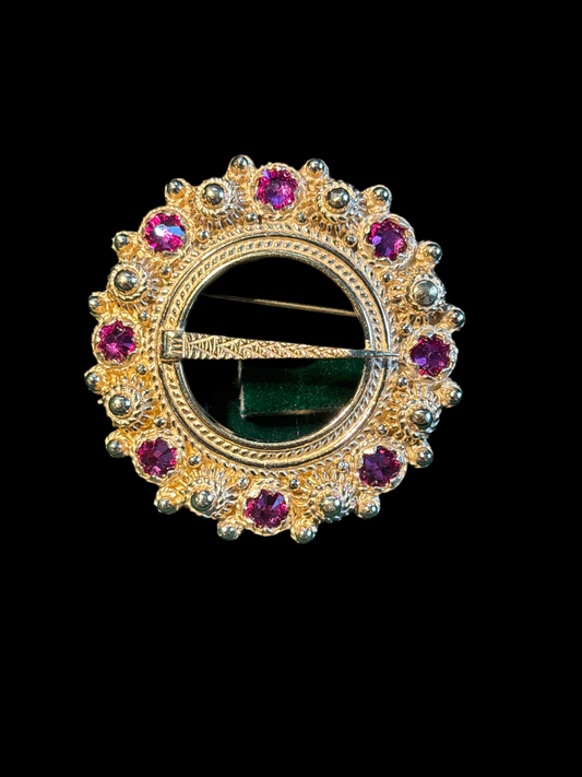 Halsring, rosa sten, Ø: 3,5 cm